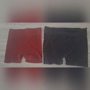 Women’s Athletic Shorts - Red & Black Stretch Performance